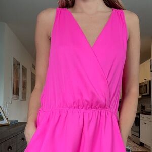 Very J Hot Pink Medium Women's Romper Dress Sorority